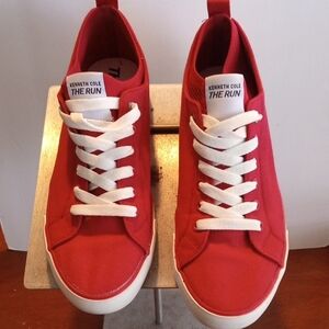 Kenneth Cole The Run Red Canvas Sneakers